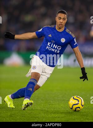 Leicester, Regno Unito. 22nd Gen 2020. Youri Tielemans di Leicester City durante la partita della Premier League tra Leicester City e West Ham United al King Power Stadium il 22nd gennaio 2020 a Leicester, Inghilterra. (Foto di Daniel Chesterton/phcimages.com) Credit: PHC Images/Alamy Live News Foto Stock