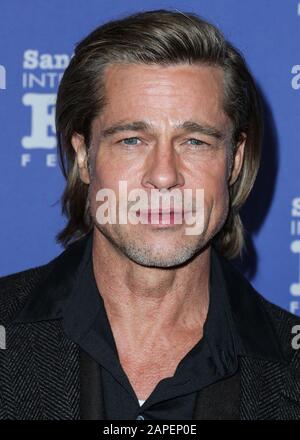 Santa Barbara, Stati Uniti. 22nd Gen 2020. Santa BARBARA, CALIFORNIA, USA - 22 GENNAIO: L'attore Brad Pitt arriva al 35th Santa Barbara International Film Festival - Maltin Modern Master Award In Onore di Brad Pitt tenuto al Teatro Arlington (Metropolitan Theaters) il 22 gennaio 2020 a Santa Barbara, California, Stati Uniti. (Foto Di Xavier Collin/Image Press Agency) Credit: Image Press Agency/Alamy Live News Foto Stock