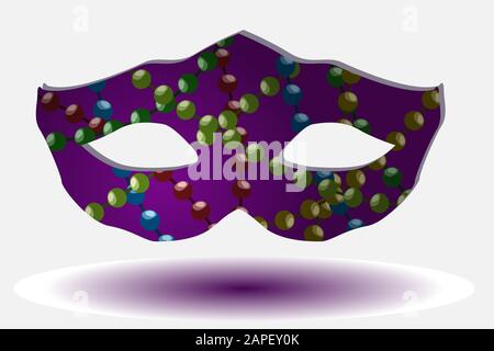 Maschera nei colori tradizionali di Mardi Gras. Illustrazione Vettoriale