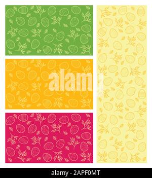 Set di carte con modello di Pasqua Illustrazione Vettoriale