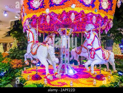 Installazione di fiori al Wynn Hotel e Casinò di Las Vegas. Foto Stock