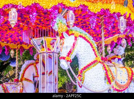 Installazione di fiori al Wynn Hotel e Casinò di Las Vegas. Foto Stock