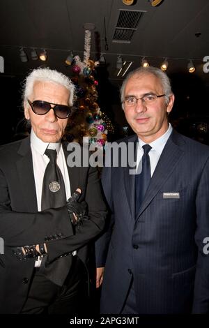 KARL LAGERFEL E PAOLO DE CESARE, GRANDI MAGAZZINI PRINTEMPS Foto Stock