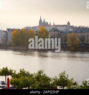 Cattedrale di San Vito, il Castello di Praga, Boemia, Repubblica Ceca, Europa Foto Stock