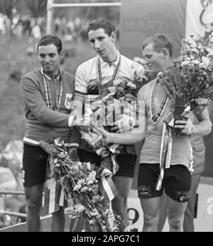 Campionati Mondiali Di Ciclismo A Heerlen: Claude Gayot, Graham Webb, René Pijnen; Foto Stock