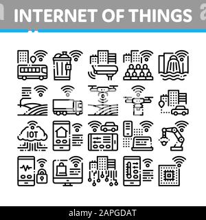 Internet of Things Collection icone Imposta vettore Illustrazione Vettoriale