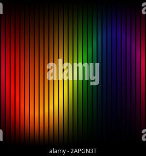 Strisce di sfondo colorate su nero Illustrazione Vettoriale