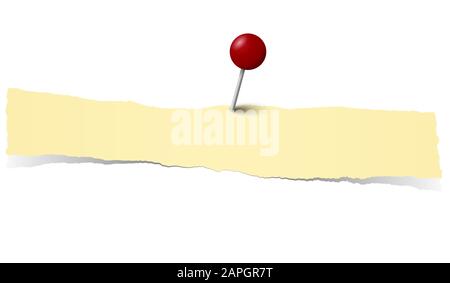 carta di colore giallo con ago a spillo Illustrazione Vettoriale