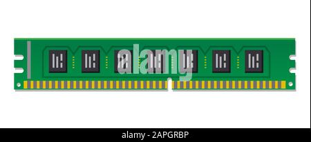 Immagine del chip del computer del modulo di memoria RAM Illustrazione Vettoriale