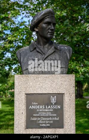 Busto Dei Principali Anders Lassen, Copenaghen, Danimarca Foto Stock