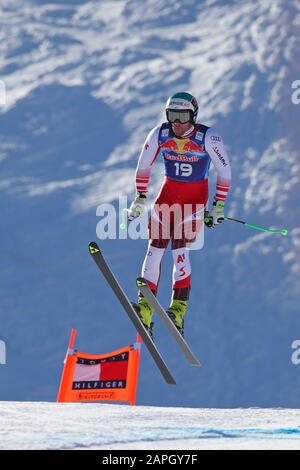 Kitzbuehel, Austria. 23rd gennaio 2020. Vincent Kriechmayr d'Austria durante l'Audi FIS Alpine Ski World Cup Downhill training il 23 gennaio 2020 a Kitzbuehel, Austria. Credit: Agenzia Fotografica Sportiva Europea/Alamy Live News Foto Stock