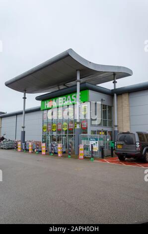 Moldl, Regno Unito: 22 gennaio 2020: L'ultimo negozio Homebase nel Galles del Nord ha avviato il processo di chiusura. La homebase è un miglioramento della casa britannica in difficoltà Foto Stock