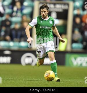 Easter Road,Stadium .Edinburgh.Scotland.Uk.22 Gen 20. Hibernian 2 Vs Hamilton 1 Scottish Premiership Match . Hibernian Lewis Stevenson. . Foto Stock