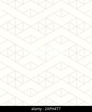 Motivo lineare senza cuciture con linea grigia scura e sfondo bianco. Disegno geometrico astratto della struttura. Illustrazione Vettoriale