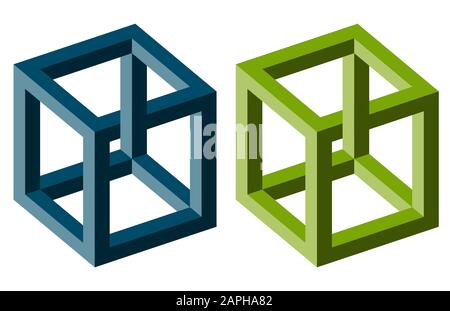 piccola collezione di illusioni ottiche colorate illustrate Illustrazione Vettoriale