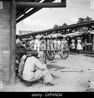 Viaggio in Suriname e Antille Olandesi Descrizione: Il mercato in Paramaribo Data: 1947 Località: Paramaribo, Suriname Foto Stock