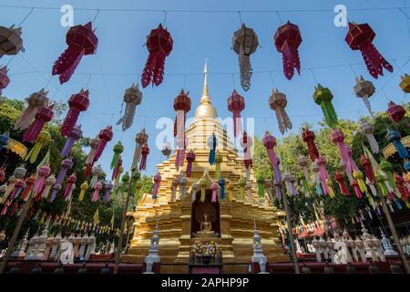 Il Wat Phan On nella città di Chiang mai nel nord della Thailandia. Thailandia, Chiang Mai, Novembre 2019 Foto Stock