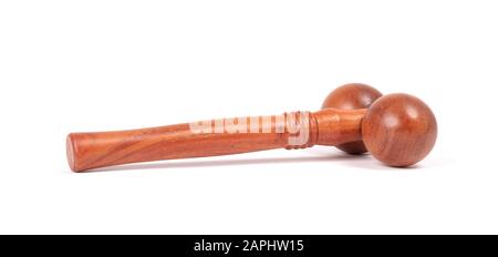 Rullo a sfera con massaggiatore manuale, isolato su bianco Foto Stock