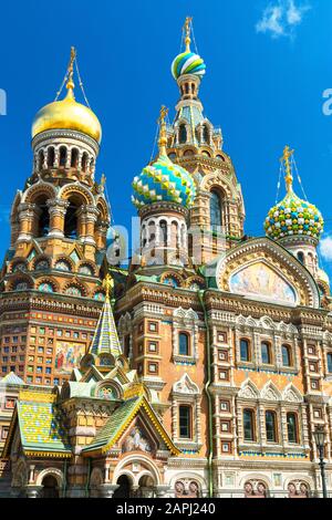 Chiesa del Salvatore sul sangue versato (Cattedrale della Resurrezione di Cristo) a San Pietroburgo, Russia Foto Stock