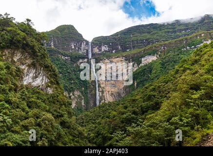 Catarata de Gocta - una delle cascate più alte del mondo, Perù settentrionale Foto Stock