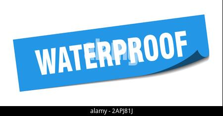 adesivo impermeabile. cartello quadrato impermeabile. impermeabile. pelatrice Illustrazione Vettoriale