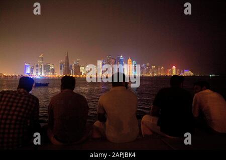 Doha, Katar. 27th settembre 2019. Lo skyline di Doha all'aftert, i Campionati mondiali di atletica leggera del 2019 a Doha/Qatar, dal 27.09. 10.10.2019. Â | utilizzo credito mondiale: DPA/Alamy Live News Foto Stock