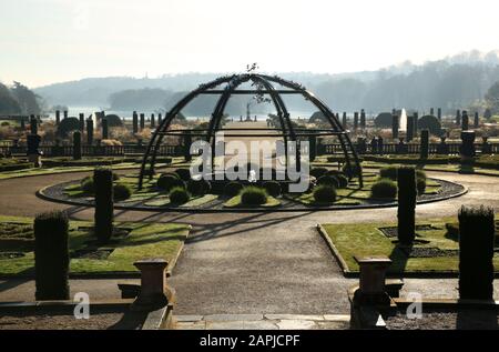 Trentham Gardens, Stoke on Trent in inverno. Foto Stock