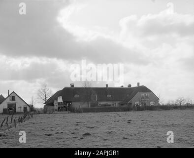 Farm De Olde Weije in Vaassen Annotazione: Fattoria di prova per la coltivazione e fertilizzazione. Costruito nel 1962 per conto dell'industria Olandese Dell'Azoto Data: 1962 posizione: Gelderland, Vaassen Parole Chiave: Fattorie Foto Stock