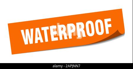 adesivo impermeabile. cartello quadrato impermeabile. impermeabile. pelatrice Illustrazione Vettoriale