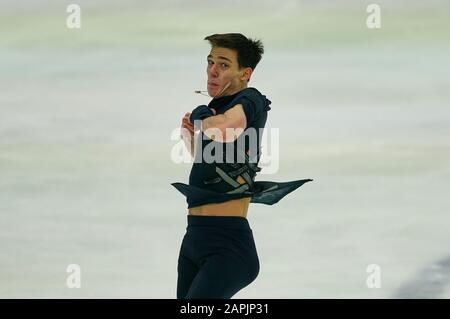 Steiermarkhalle, Graz, Austria. 23rd Gen 2020. Irakli Maysuradze della Georgia durante il pattinaggio libero degli uomini ai campionati europei di pattinaggio di figura di ISU a Steiermarkhalle, Graz, Austria. Credito: Csm/Alamy Live News Foto Stock