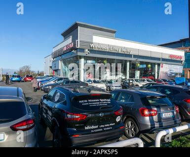 Uno showroom di automobili di Nissan in Liffey Valley Motor Mall, Dublino occidentale. Foto Stock