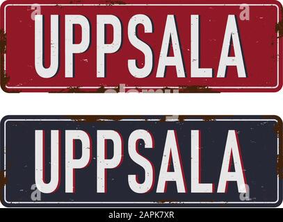 Un cartello stradale UPPSALA, immagine grafica vettoriale Illustrazione Vettoriale