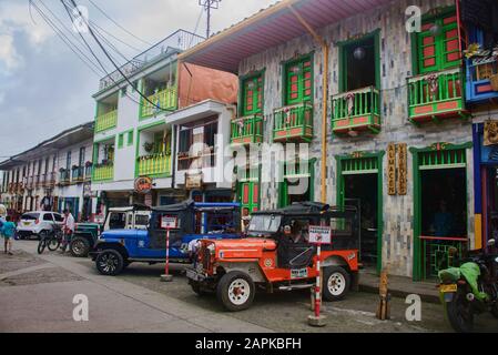 Jeep 'Willy' a Filandia nella zona Cafetera, Filandia, Colombi Foto Stock
