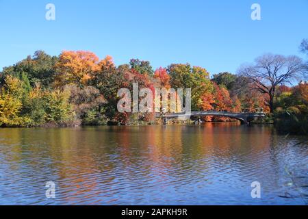 Autunno e fogliame nel Central Park Foto Stock