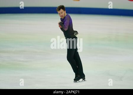 Steiermarkhalle, Graz, Austria. 24th Gen 2020. Dmitri Aliev di Russia durante gli uomini Free Skating ai Campionati europei di pattinaggio di figura ISU a Steiermarkhalle, Graz, Austria. Credito: Csm/Alamy Live News Foto Stock