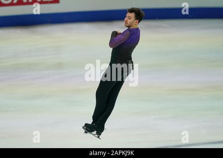 Steiermarkhalle, Graz, Austria. 24th Gen 2020. Dmitri Aliev di Russia durante gli uomini Free Skating ai Campionati europei di pattinaggio di figura ISU a Steiermarkhalle, Graz, Austria. Credito: Csm/Alamy Live News Foto Stock