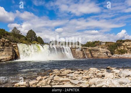 Nuova Zelanda, Oceania, Isola del Sud, Tasman, Maruia Falls Scenic Reserve, Maruia Falls Foto Stock