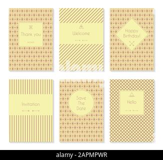 Set di modelli di schede vettoriali o brochure Illustrazione Vettoriale