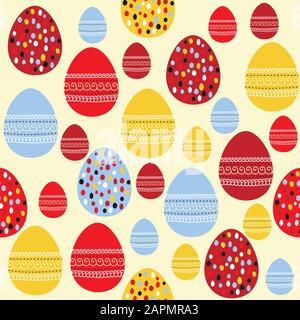 Seamless pattern con il dipinto di uova di pasqua Illustrazione Vettoriale