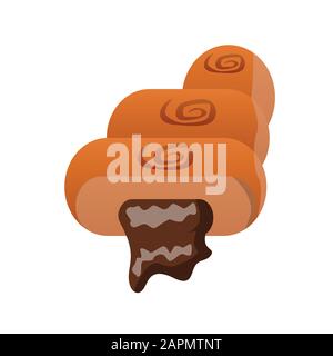 Croissant - disegno vettoriale piatto Illustrazione Vettoriale