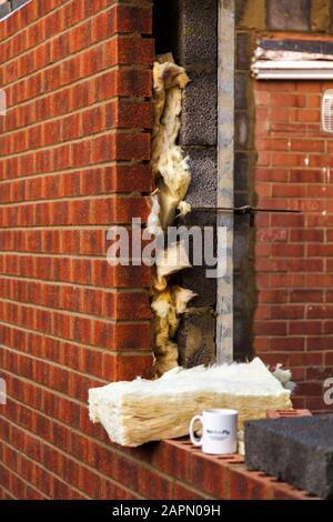 Un'estensione di costruzione della casa in Stockton sui Tees, Inghilterra, Regno Unito Foto Stock