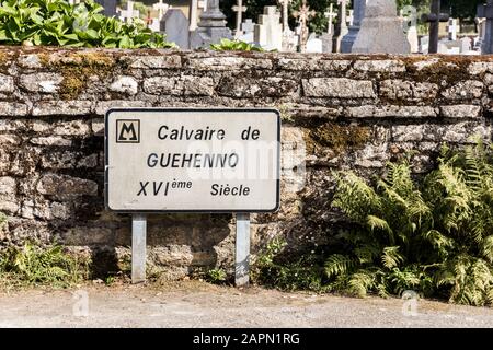 Guehenno ha, Francia. Il Calvario di Guehenno ha, risalente al 1550, una delle sette grandi calvaries (enclos paroissial) della Bretagna (Bretagne) Foto Stock