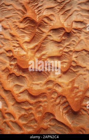 Struttura ondulata, dune di sabbia, deserto Rimal al Wahiba o Wahiba Sands, Sultanato dell'Oman Foto Stock