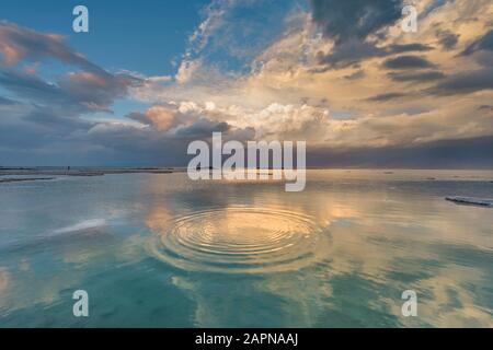 Tramonto panoramico sul Mar Morto Foto Stock