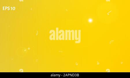 Fantasia spaziale recente. Disegno grafico a colorazione liquida. Trama di sfondo, mesh. Di colore giallo. Spazio, nuovo sfondo della collezione. Spazio colorato Illustrazione Vettoriale