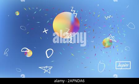 Trama di sfondo, mesh. Fantasia spaziale nitida. Tema di illustrazione colorifico comune. Colore ciano. Meraviglioso spazio e stelle di texture colorate. Colorato Illustrazione Vettoriale