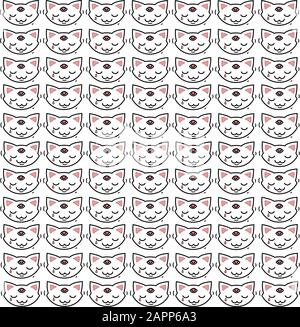 molte facce di gatto illustrazione. Illustrazione Vettoriale