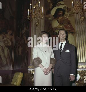 Principessa Irene e la sua fidanzata Carel Hugo Data: 11 febbraio 1964 luogo: L'Aia, Sud-Olanda Parole Chiave: Casa reale, principesse, impegni Nome personale: Bourbon-Parma Carlos Hugo De, Irene, principessa Foto Stock