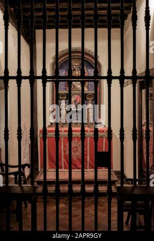 Cappella della casa del castello dove San Ignacio de Loyola è nato da 14th secolo Mudejar arte in Azpeitia, Guipúzcoa, Paesi Baschi, Spagna Foto Stock