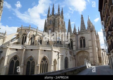 Il monumento spagnolo della Cattedrale di Burgos è una cattedrale cattolica in stile gotico a Burgos, Spagna. È dedicata alla Vergine Maria. Foto Stock